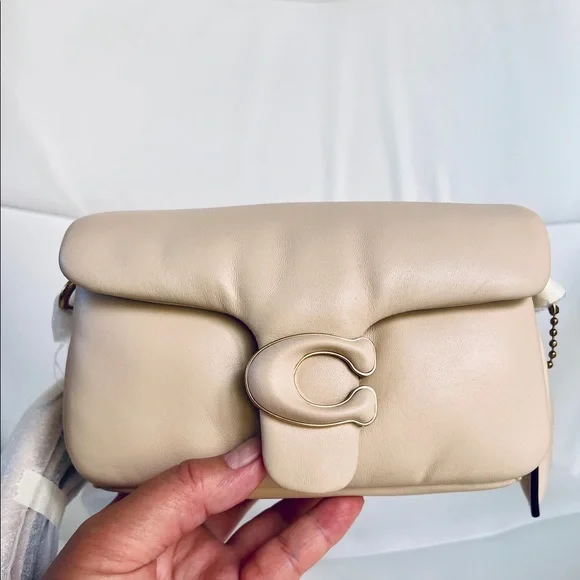 Coach Pillow Tabby Shoulder Bag 18 Color Brass/Ivory